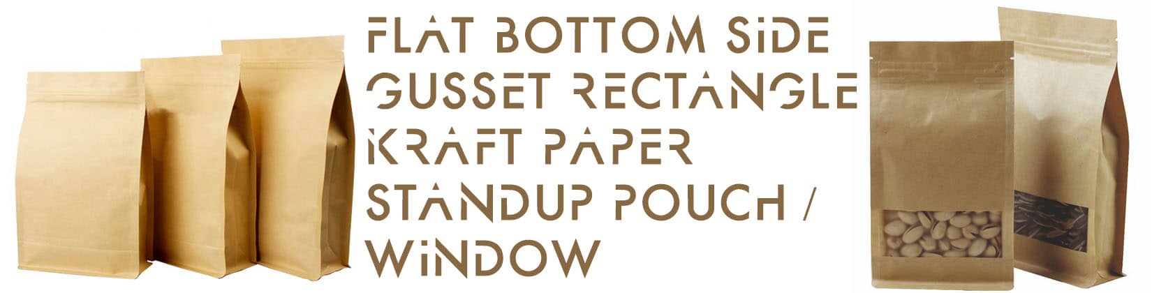flat bottom kraft paper pouch