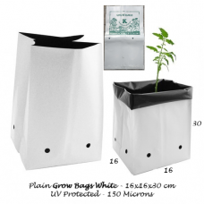 Grow Bags White Plain 16x16x30 cm Pack of 20