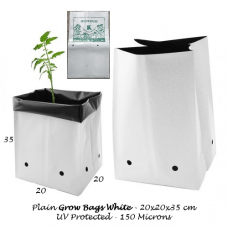 Grow Bags White Plain 20x20x35 cm Pack of 10