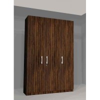 3 Door Plywood Wardrobe, Color Emix Wood
