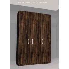 3 Door Plywood Wardrobe, Color City Pear Super Gloss