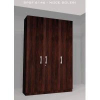 3 Door Plywood Wardrobe, Color Noce Soleri