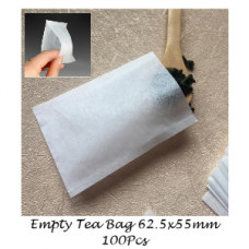 Empty Tea Bag Plain without String 6.25x5.5 cm 100Pcs