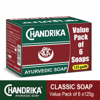 Chandrika Classic Ayurvedic Handmade Soap, 125g (Pack of 6)