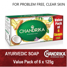 Chandrika Ayurvedic Handmade Soap, 125g (Pack of 6)