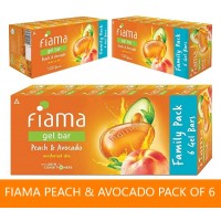 Fiama Gel Bar Peach and Avocado Soap, 125g Pack Of 6