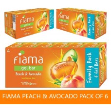 Fiama Gel Bar Peach and Avocado Soap, 125g Pack Of 6