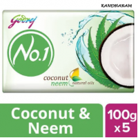 Godrej No 1 Coconut & Neem Soap 100g Pack of 5