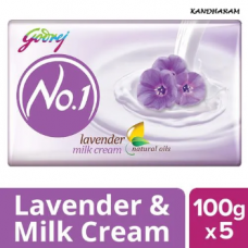 Godrej No 1 Lavender & Milk Cream Soap 100g Pack of 5