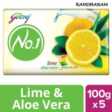 Godrej No 1 Lime & Aloe vera Soap 100g Pack of 5