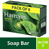 Hamam Neem Tulsi and Aloe Vera Soap, 150 g Pack of 8