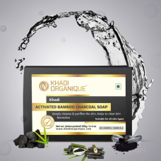 Khadi Organique Activated Bamboo Charcoal Soap, Removes Blackheads 125g 