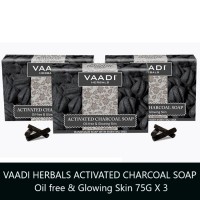 Vaadi Herbals Activated Charcoal Soap Pack of 3, 75gX3