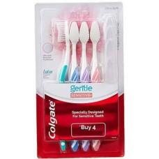 Colgate Gentle Sensitive Ultra Soft Bristles Toothbrush - 4 Pcs with 4 Hygiene Caps Ultra Soft Toothbrush Colgate Gentle Sensitive Ultra Soft Bristles Toothbrush - 4 Pcs with 4 Hygiene Caps Ultra Soft Toothbrush