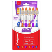Colgate ZigZag Anti-Bacterial Toothbrush Medium 6 pcs Colgate ZigZag Anti-Bacterial Toothbrush Medium 6 pcs