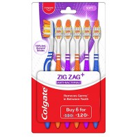 Colgate ZigZag Anti-Bacterial Toothbrush Soft 6 pcs Colgate ZigZag Anti-Bacterial Toothbrush Soft 6 pcs
