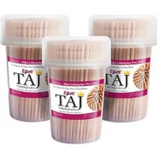 Ezee Taj Wooden Toothpicks Pack of 3 - Dental Floss