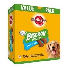 Pedigree Biscrok Biscuits Dog Treats - Above 4 Months, Chicken Flavor, 900 g
