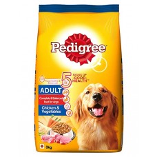 Pedigree Dry Dog Food - Chicken & Vegetables, For Adult Dogs, 3 kg