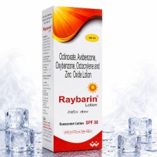 Raybarin Sunscreen Lotion SPF 30 with Octinoxate, Avobenzone, Oxybenzone, Octocrylene & Zinc Oxide 100ml Raybarin Sunscreen Lotion SPF 30 with Octinoxate, Avobenzone, Oxybenzone, Octocrylene & Zinc Oxide 100ml