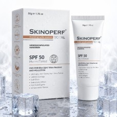 Skinoperf Total Hydrating Water Essence Microencapsulated Sunscreen SPF 50 PA+++ Tinted | Anti-Pollution | Water Resistant | 50g Skinoperf Total Hydrating Water Essence Microencapsulated Sunscreen SPF 50 PA+++ Tinted | Anti-Pollution | Water Resistant | 50g