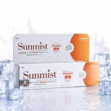 Sunmist Silicone Sunscreen Gel SPF 50+ PA+++ with Vitamins C & E | Broad Spectrum UVA & UVB Protection | 30g
