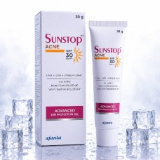 Sunstop Acne Advanced Sun Protection Gel SPF 30 PA+++ | Oil-Free Broad Spectrum Sunscreen | Very Water Resistant | 30g Sunstop Acne Advanced Sun Protection Gel SPF 30 PA+++ | Oil-Free Broad Spectrum Sunscreen | Very Water Resistant | 30g