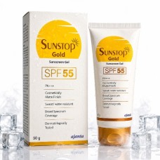 Sunstop Gold Sunscreen Gel SPF 55 PA+++ | Broad Spectrum Matte Finish Sunscreen | Sweat & Water Resistant | 50g Sunstop Gold Sunscreen Gel SPF 55 PA+++ | Broad Spectrum Matte Finish Sunscreen | Sweat & Water Resistant | 50g