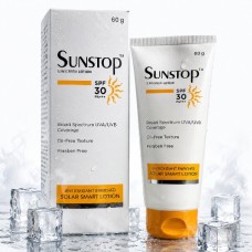 Sunstop Sunscreen Lotion SPF 30 PA+++ | Broad Spectrum UVA/UVB Protection | Oil-Free & Paraben-Free | Antioxidant Enriched Solar Smart Lotion | 60g Sunstop Sunscreen Lotion SPF 30 PA+++ | Broad Spectrum UVA/UVB Protection | Oil-Free & Paraben-Free | Antioxidant Enriched Solar Smart Lotion | 60g