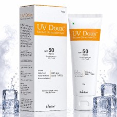 UV Doux Silicone Sunscreen Gel SPF 50 PA+++ | Broad Spectrum UVA & UVB Protection | Oil-Free Matte Finish | Water Resistant | 75g