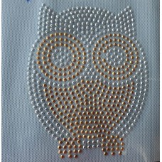 Owl Rhinestone Golden Stud Stickers Hotfix Iron on Clothes