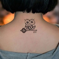 Owl Key Temporary Tattoo Stickers
