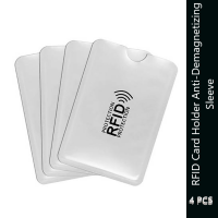 RFID Card Holder Anti-Demagnetizing Sleeve 1 Card Holder Sleeve Pouch- Set of 4 - Kandharam