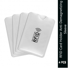 RFID Card Holder Anti-Demagnetizing Sleeve 1 Card Holder Sleeve Pouch- Set of 4 - Kandharam