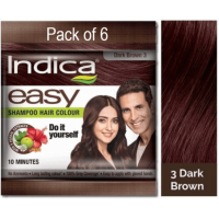 Indica Easy Shampoo Hair Color Dark Brown 3 Pack of 6