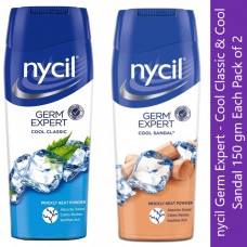 Nycil Cool Classic Cool Sandal Germ Expert Prickly Heat Powder 150gm Each Pack of 2