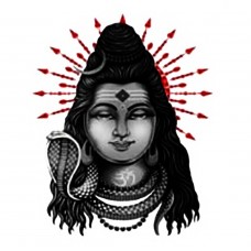 Shiva Mahakal Vasuki Red & Black Combo Temporary Tattoo Stickers