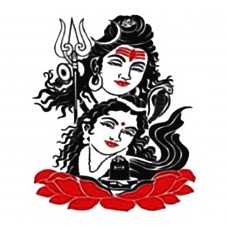 Shiva with Parvathi Red Temporary Tattoo Stickers