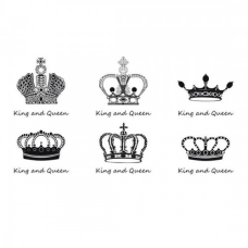 King Queen Crown Temporary Tattoo Stickers
