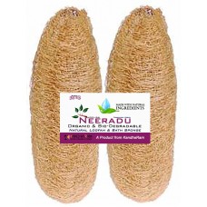 Neeradu Peerkangai Koodu Organic Bath Sponge Scrubber Loofah Ridge Gourd set of 2 - Kandharam