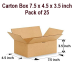 Carton Box 7.5 x 4.5 x 3.5 inch Pack of 25 Carton Box 7.5 x 4.5 x 3.5 inch Pack of 25