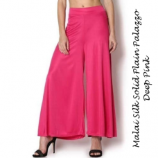 Malai Silk Solid Plain Palazzo Deep Pink Malai Silk Solid Plain Palazzo Deep Pink
