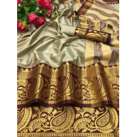 VINETRA Cotton Silk No Pattern Jacquard Saree - Beige VINETRA Cotton Silk No Pattern Jacquard Saree - Beige