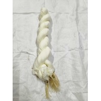 Lycra Tassel Lace Border Solid, Plain Dupatta 2 m, Half White