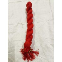 Lycra Tassel Lace Border Solid, Plain Dupatta 2 m, Red