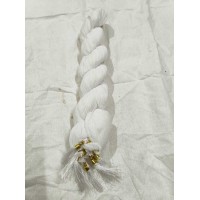 Lycra Tassel Lace Border Solid, Plain Dupatta 2 m, White