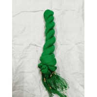 Lycra Tassel Lace Border Solid, Plain Dupatta 2 m, Light Green