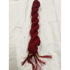 Lycra Tassel Lace Border Solid, Plain Dupatta 2 m, Maroon