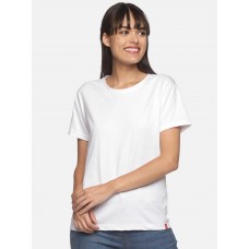 NOTYET Cotton Solid T-Shirt's / Plain Half Sleeves Below Waist / Covers Hips for Women - White Pack of 1 XXL