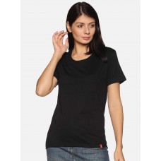 Cotton Solid T-Shirt's for Women - Black Pack of 1 XXXL
